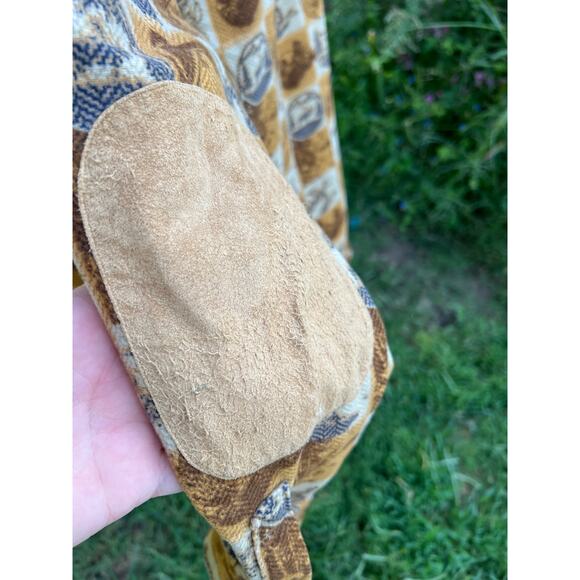 Vintage Woolrich men's chamois brown and mustard animal print button up size XL - Picture 5 of 7